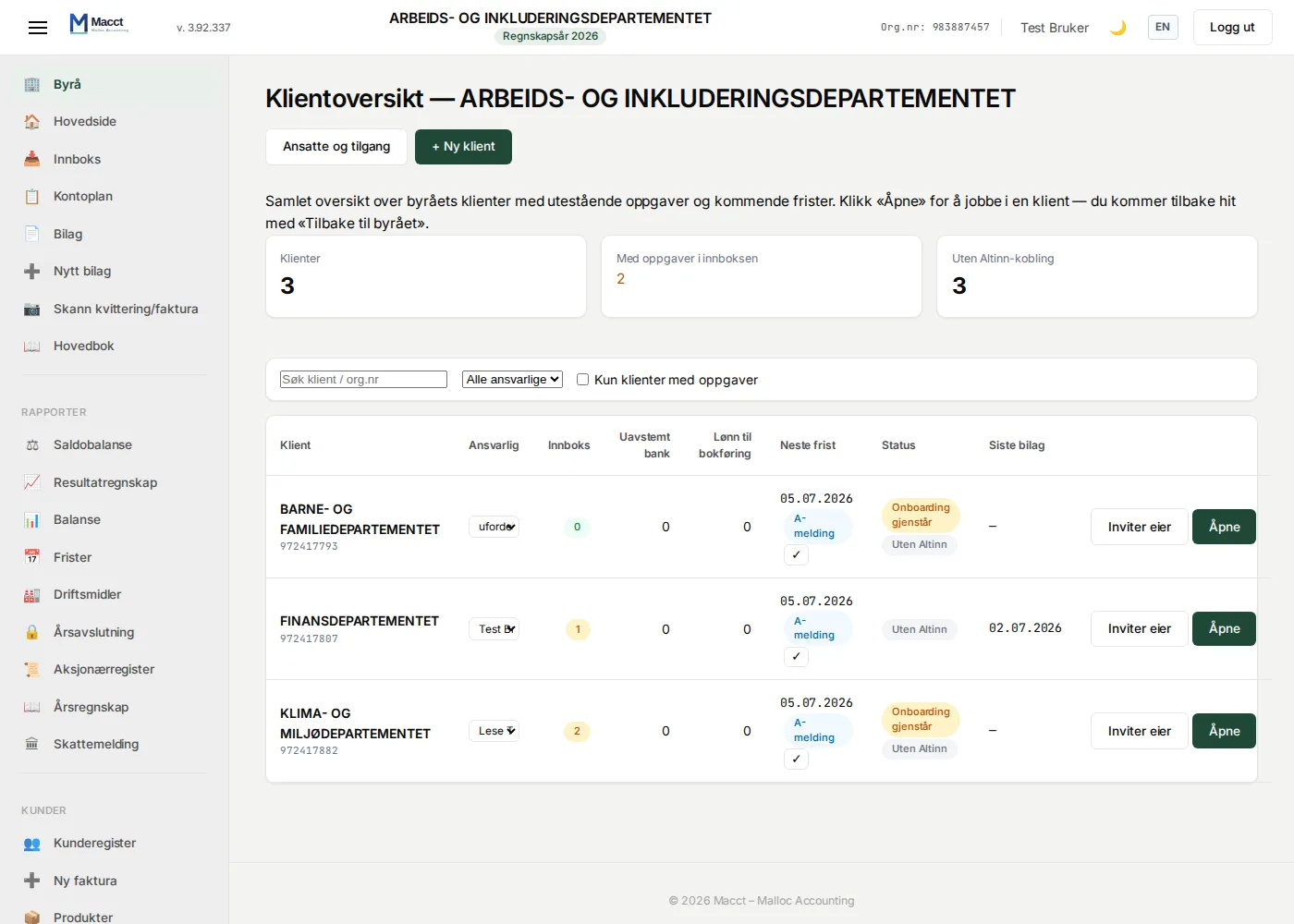 Byråets klientoversikt
